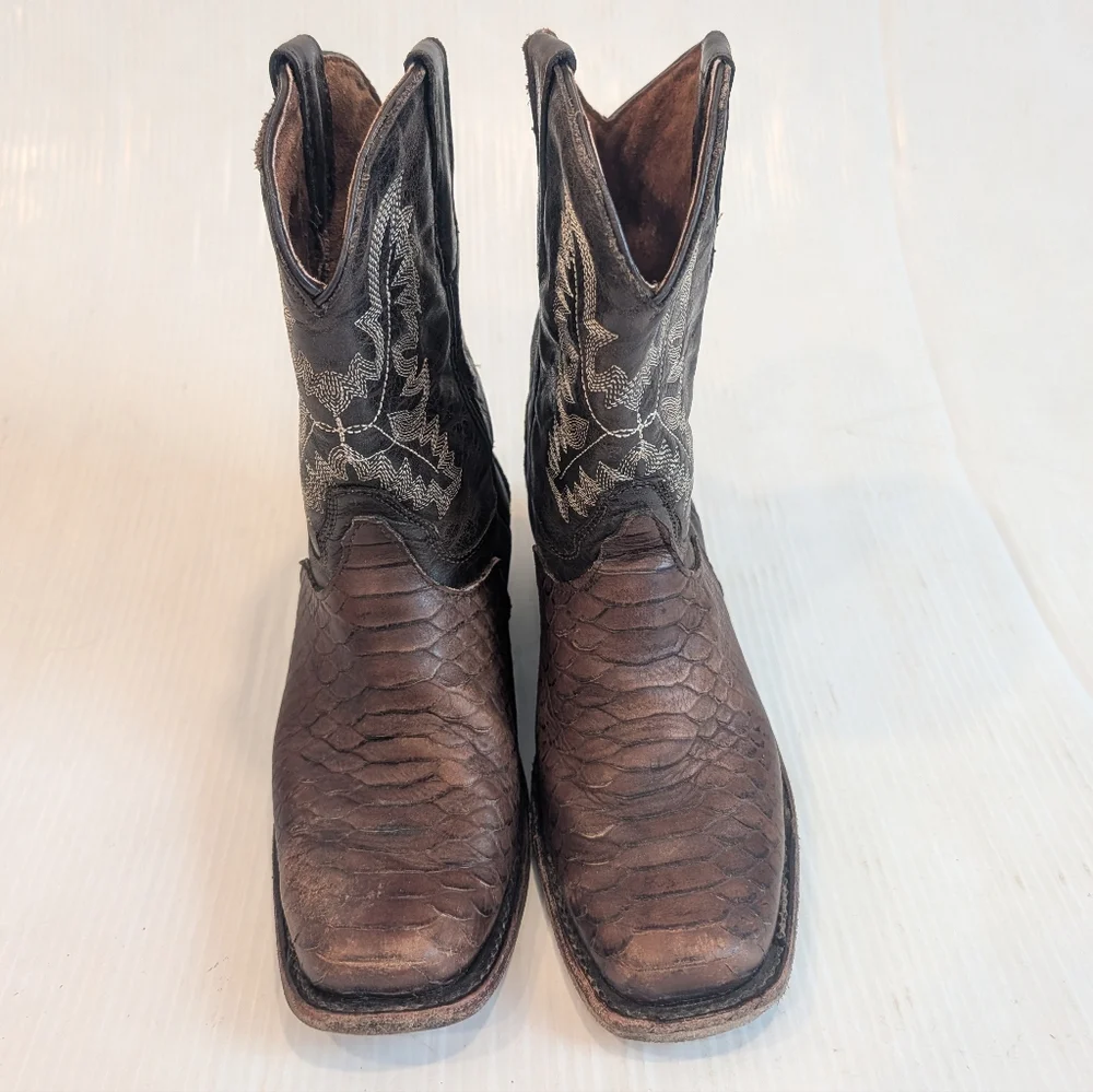 VERETTA Kids' Black & Brown Leather Western Cowgirl Boots Size 22 USA